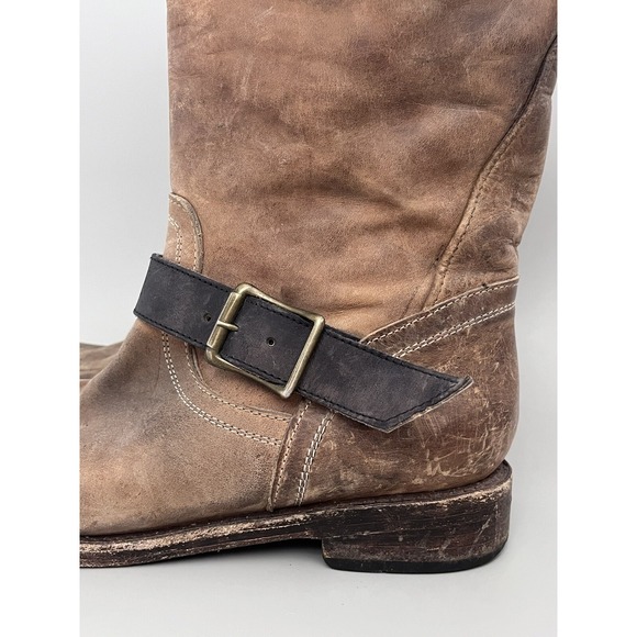 FREEBIRD Steven Crosby CRSBY Distressed Brown MOTO Engineer Western BOOTS Wmn 10 - Picture 5 of 12